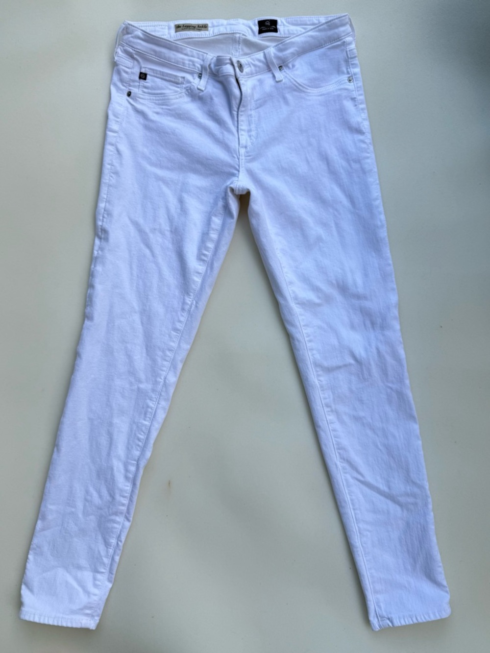 Adriano Goldschmied The Legging Ankle Super Skinny White Denim Womens 29 Stretch